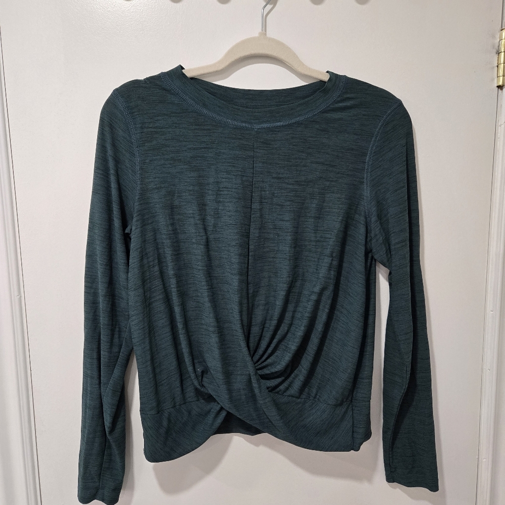 OId Navy Active Green Twist Front Longsleeve Shirt
